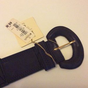 NWT Dana Buchman Blue Wide Leather Belt Small